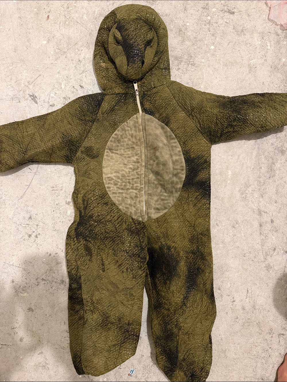 Olive Green Dinosaur One-Piece Kids Costume